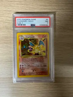 Pokemon Charizard 004/130 Base Set 2 Holo PSA 7 - Image 1