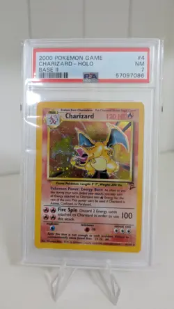 CHARIZARD 4/130 PSA 7 2000 BASE SET 2 HOLO POKEMON CARD ENGLISH - Image 1