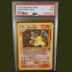 2000 POKEMON CHARIZARD BASE SET 2 HOLO #4 PSA 7 - Image 1