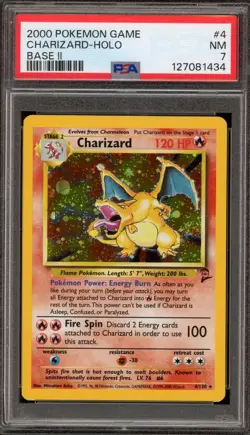 Pokemon Charizard Base Set 2 Holo Rare #4 PSA 7 - Image 1