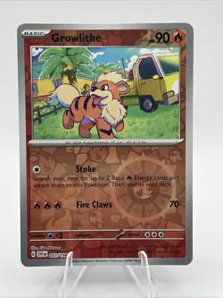 Pokemon Scarlet & Violet Growlithe Reverse Holo Foil Card 31/198 2023 NM - Image 1