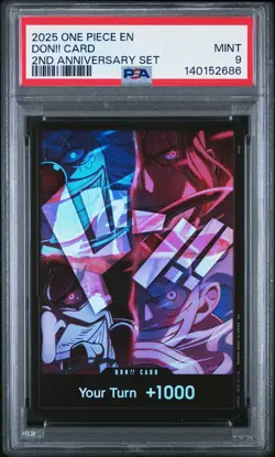 2025 ONE PIECE ENGLISH VERSION 2ND ANNIVERSARY SET DON!! CARD PSA 9 - Image 1