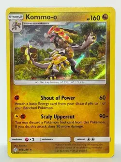 Kommo-o 163/236 Pokemon Card TCG Cosmic Eclipse Holo NM - Image 1