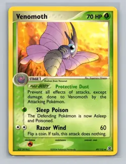 Pokemon EX Fire Red & Leaf Green 49/112 Venomoth Card LP - Image 1