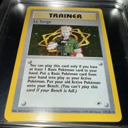 Lt. Surge - 17/132 - Pokemon Gym Heroes Unlimited Holo Rare Card WOTC NM - Image 2