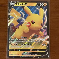 Pokemon Pikachu V Shining Fates SWSH061 Promo Full Art Trading Card NM/M - Image 1