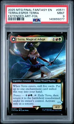 2025 MTG FINAL FANTASY EXTENDED ART-FOIL ESPER TERRA/TERRA MAGICAL ADEPT PSA 9 - Image 1