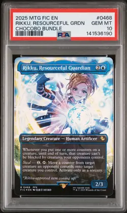 2025 MTG FINAL FANTASY COMMANDER #0468 RIKKU RESOURCEFUL GUARDIAN PSA 10 - Image 1