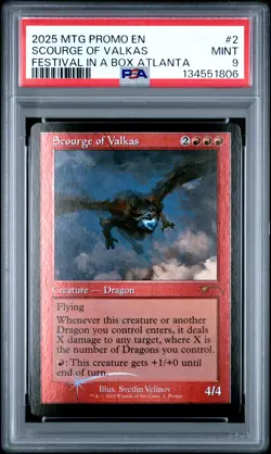 2025 MTG PROMOS FESTIVAL IN A BOX ATLANTA 2025 #2 SCOURGE OF VALKAS PSA 9 - Image 1