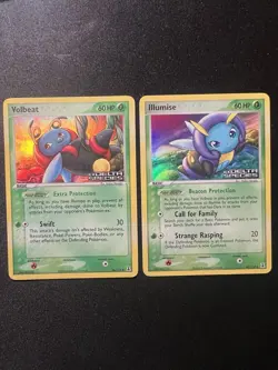 Pokemon TCG Volbeat And Illumise Ex Delta Species Reverse Holo Lot Of 2 Cards - Image 1