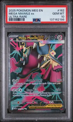 2025 POKEMON MEG EN-MEGA EVOLUTION ULTRA RARE #162 MEGA MAWILE EX PSA 10 - Image 1