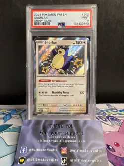 2024 POKEMON PAF EN-PALDEAN FATES SHINY RARE #202 SNORLAX PSA 9 - Image 1