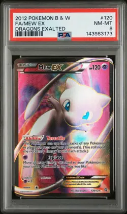 2012 POKEMON BLACK & WHITE DRAGONS EXALTED #120 FULL ART/MEW EX PSA 8 - Image 1