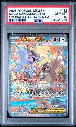 2025 Pokemon Mega Evolution Kangaskhan EX Special Illustration Rare #182 PSA 10 - Image 1