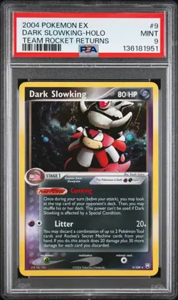 2004 POKEMON EX TEAM ROCKET RETURNS #9 DARK SLOWKING-HOLO PSA 9 - Image 1