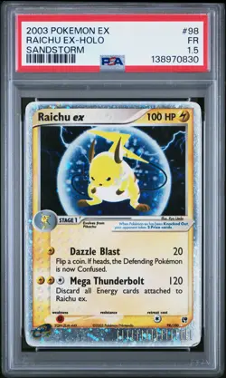 2003 POKEMON EX SANDSTORM #98 RAICHU EX-HOLO PSA 1.5 - Image 1