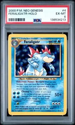 2000 POKEMON NEO GENESIS #4 FERALIGATR-HOLO PSA 6 - Image 1