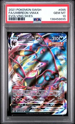 2021 POKEMON SWORD & SHIELD EVOLVING SKIES #095 FULL ART/UMBREON VMAX PSA 10 - Image 1