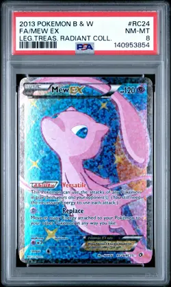 2013 POKEMON B&W LEGEND TREASURES RADIANT COLLECTION FULL ART/MEW EX PSA 8 - Image 1