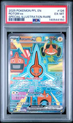 2025 POKEMON PFL EN-PHANTASMAL FLAMES SPECIAL ILLUSTRATION RARE ROTOM EX PSA 6 - Image 1