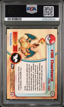 1999 TOPPS POKEMON TV #6 CHARIZARD PSA 7 - Image 2