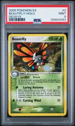 2005 POKEMON EX DEOXYS #2 BEAUTIFLY-HOLO PSA 9 - Image 1