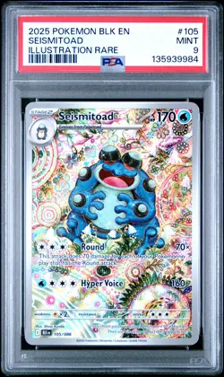 2025 POKEMON BLK EN-BLACK BOLT ILLUSTRATION RARE #105 SEISMITOAD PSA 9 - Image 1
