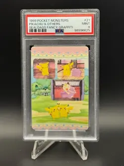Pikachu & Others 1999 Bandai Sealdass PSA 9 Mint Pokemon Fancy Graffiti #21 - Image 1