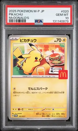 2025 Pokemon M-P Japanese Pikachu McDonald's #020 PSA 10 Gem Mint - Image 1