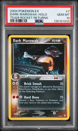 2004 POKEMON EX TEAM ROCKET RETURNS #7 DARK MAROWAK-HOLO PSA 10 - Image 1