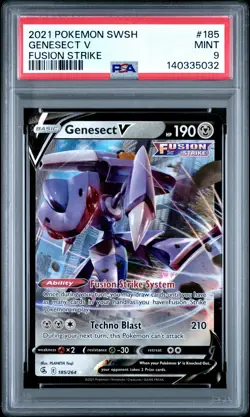 2021 POKEMON SWORD & SHIELD FUSION STRIKE #185 GENESECT V PSA 9 - Image 1