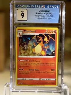 CGC 9 2020 Pokemon TCG Charizard Cracked Ice Holo Vivid Voltage #25 025/185 - Image 1