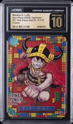 2025 ONE PIECE JPN PC: ONE PIECE DAY'25 PROMO MONKEY D. LUFFY CGC 10 PRISTINE - Image 1