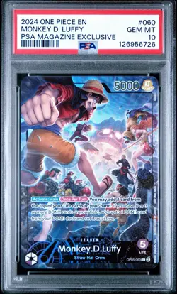PSA 10 One Piece Promo Monkey D. Luffy PSA Magazine 2024 Exclusive OP05-060 🔥 - Image 1