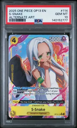 2025 ONE PIECE OP13-CARRYING ON HIS WILL ALTERNATE ART #114 S-SNAKE PSA 10 - Image 1