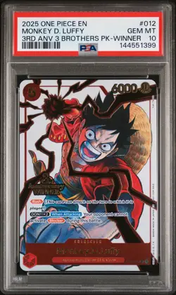 2025 ONE PIECE 3RD ANV TOURNAMENT 3 BROTHERS PACK WINNER MONKEY D. LUFFY PSA 10 - Image 1