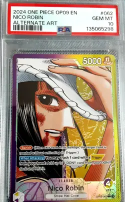 2024 One Piece - Nico Robin OP09-062 Leader Alt Art - English PSA 10 - Image 1