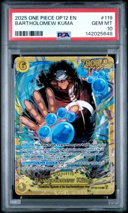 2025 ONE PIECE OP12-LEGACY OF THE MASTER #119 BARTHOLOMEW KUMA PSA 10 - Image 1