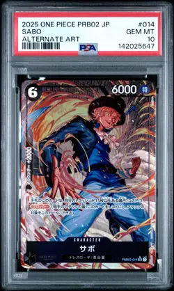 2025 ONE PIECE JAPANESE PREMIUM BOOSTER ALTERNATE ART #014 SABO PSA 10 - Image 1