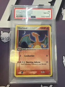 Pokemon PSA 8 Charizard 6/108 Reverse Holo EX Power Keepers 2007 NM - MT - Image 1