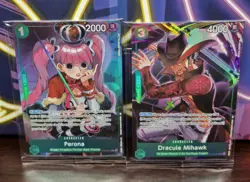 One Piece Illustration Box Vol 4 Promo Cards - Perona & Dracule Mihawk Sealed - Image 1