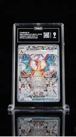 TAG 9 Charizard EX 2023 Pokemon Obsidian Flames #223/197 SIR - Image 1