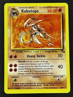 Pokemon TCG - Kabutops 24/62 - Non-holo Unlimited - Fossil Set - Near Mint (NM) - Image 1