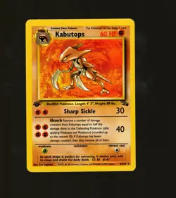 1999 Pokemon Fossil TCG 1st Edition Kabutops #24/62 NM-MT Vintage - Image 1