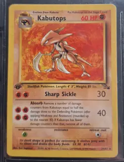 Pokemon TCG Kabutops Rare 1st Edition Fossil NM 1999 24/62 Non Holo WOTC - Image 1
