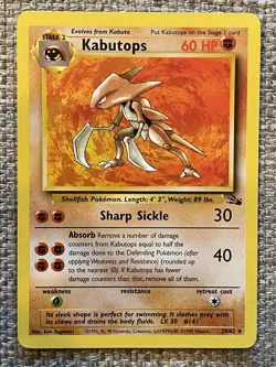 Kabutops 1999 Pokemon TCG Fossil Set #24/62 - Near Mint - Image 1