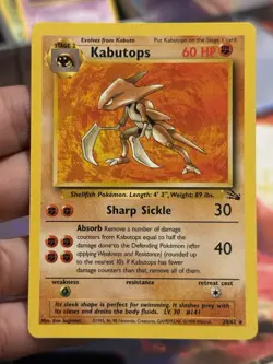 Pokemon TCG Kabutops 24/62 Fossil Rare WOTC 1999 EXC/NM - Image 1