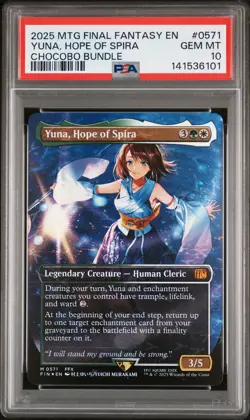 2025 MTG FINAL FANTASY CHOCOBO BUNDLE #0571 YUNA, HOPE OF SPIRA PSA 10 - Image 1
