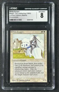 WHITE KNIGHT CGC 8 1993 MAGIC: THE GATHERING MTG ALPHA LIMITED EDITION 1006 - Image 1