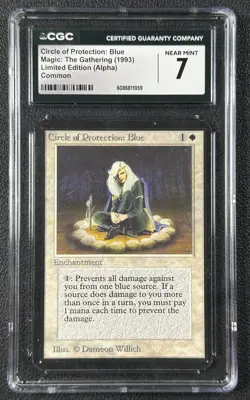 CIRCLE OF PROTECTION: BLUE CGC 7 1993 MAGIC: THE GATHERING MTG ALPHA LIMITED 059 - Image 1